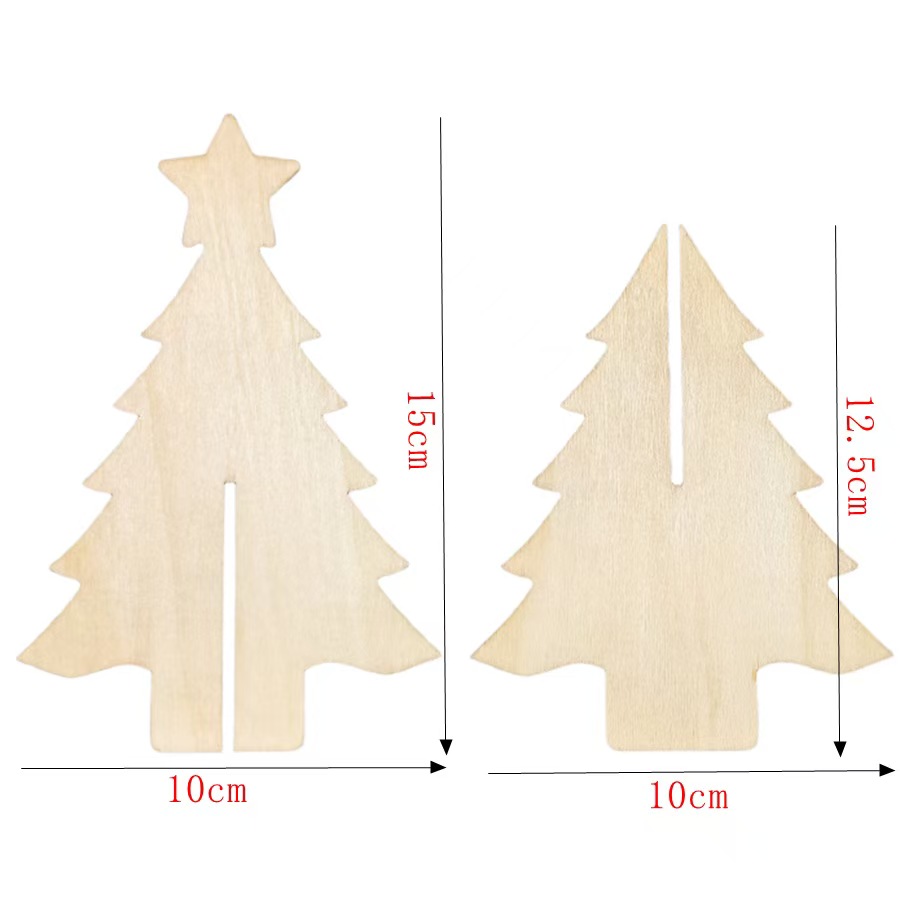 圣诞树装饰品DIY手绘3D木质亲子ins风节日创意摆件家居装饰礼物