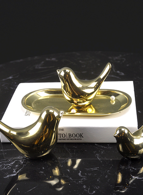 创意金色卧室陶瓷桌面家居装饰