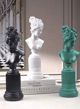 欧式希腊女神雕塑人像摆件 创意家居客厅艺术石膏像树脂装饰摆设