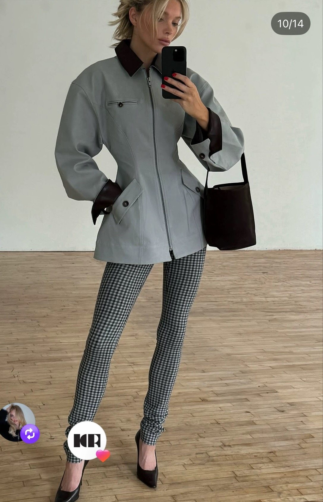 自留推荐!美国购买HELSA雾霾蓝色夹克皮衣夹克外套lady jacket