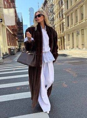 美国购买elsa环保人造皮草毛茸茸外套 灰色卫衣运动裤套装