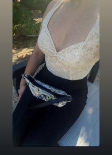 吊带xs现美国代购米色蕾丝内衣拼接吊带上衣 mini半裙套装