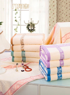 柔软无缝被子臻选防滑落超柔1.5米2米四季通用双面被多层纱毛巾被