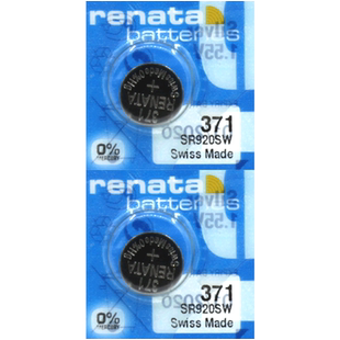 renata瑞士371手表电池SR920SW适用于天梭1853浪琴CK欧米茄卡西欧卡地亚美度天王罗西尼男女石英电子纽扣电池