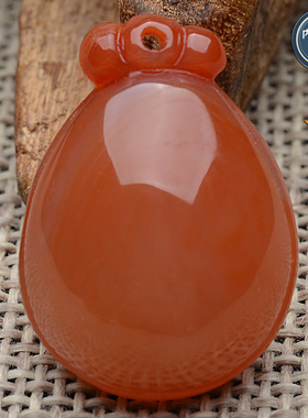 天然云南黄龙玉吉祥如意挂件红色山筋料福瓜玉佩男鸡油黄葫芦颈饰