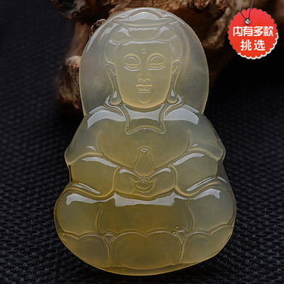 红色玉佩观音挂件黄送子