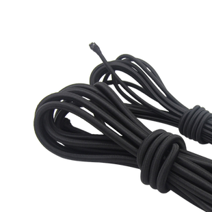 黑色高弹力松紧带彩色圆形松紧绳橡皮筋松紧粗橡筋绳鞋带细弹力绳