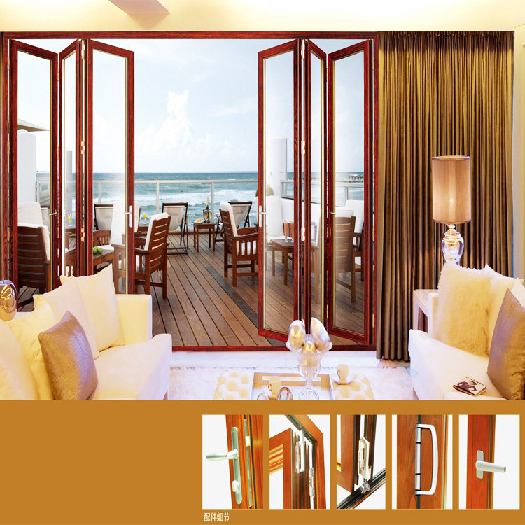 厂家直销75系列重型豪华铝合金折叠门推拉门阳光房别墅移门折叠门