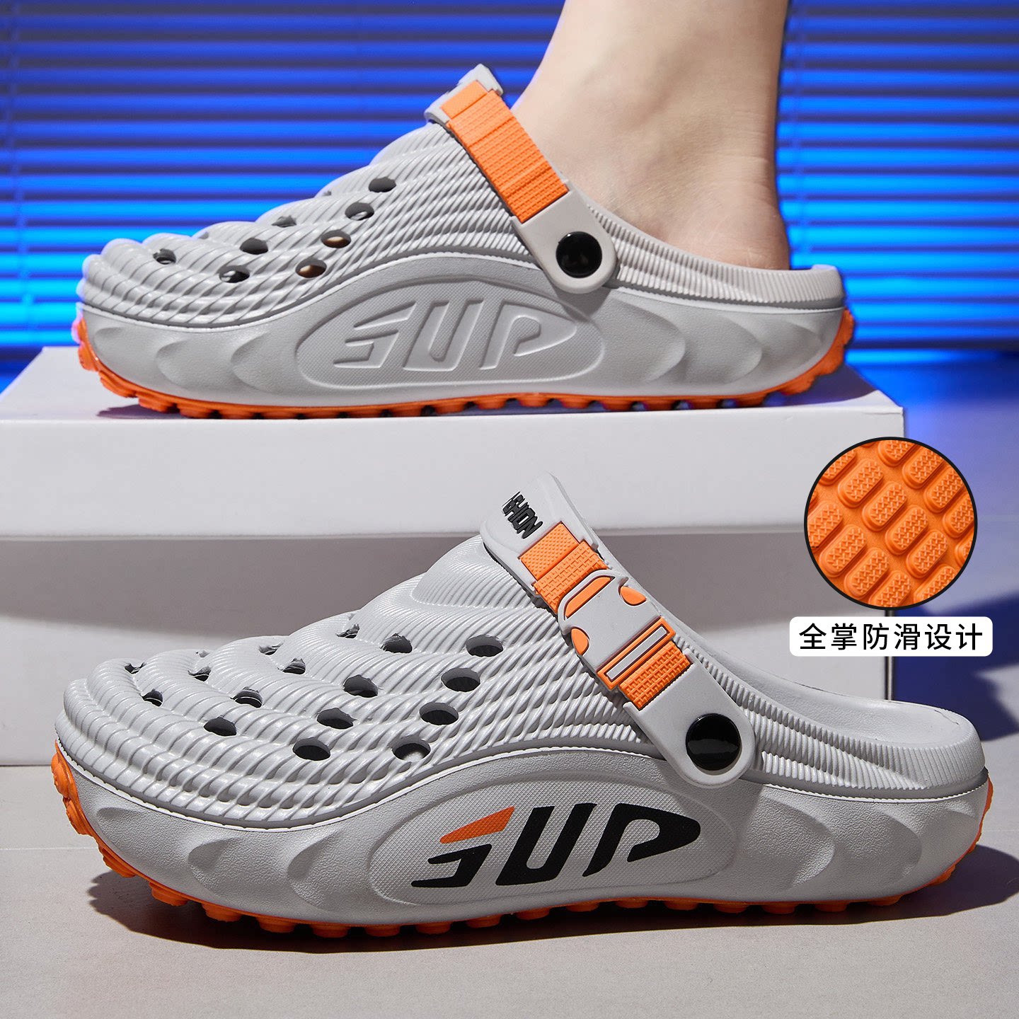 利达妮洞洞鞋男款防滑防臭2026新款夏季厚底沙滩开车凉鞋男士外穿