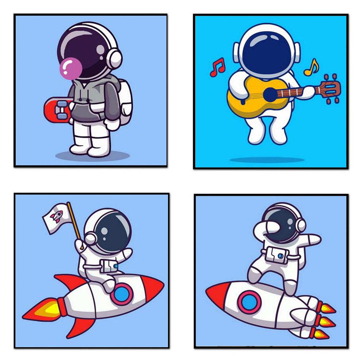 儿童数字油画宇航员diy填充涂色简单学生男孩小尺寸幼儿园手工画