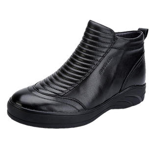 3515强人男鞋冬季保暖加绒男棉鞋真皮羊毛靴潮流高帮鞋短靴男棉靴