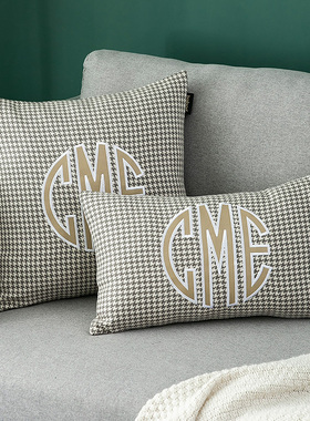 0277现代简约美式黄色轻奢风格沙发抱枕靠垫橘色样板间客厅靠枕