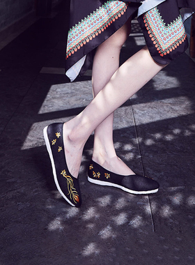 内联升布鞋北京布鞋女海上牧云记凤之语手工千层底布鞋MY8636