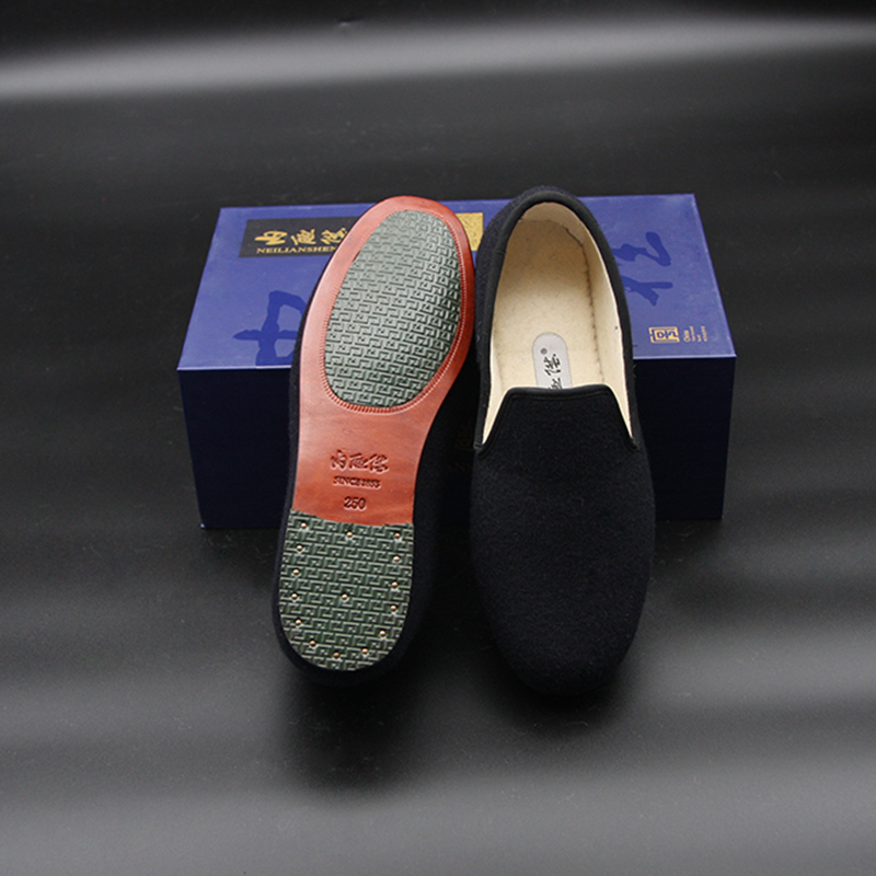 内联升男鞋手工舌口保暖休闲棉鞋