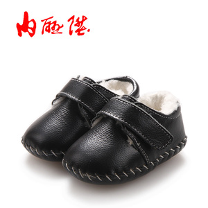 内联升童鞋冬季棉鞋软牛皮羊毛内里加厚婴儿软底宝宝棉鞋5511C