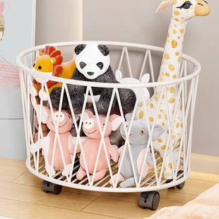 娃娃收纳桶带轮可移动儿童玩偶娃娃收纳整理筐宝宝积木公仔储物篮