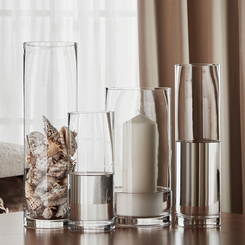 直筒富贵竹婚庆路引包邮水晶花瓶