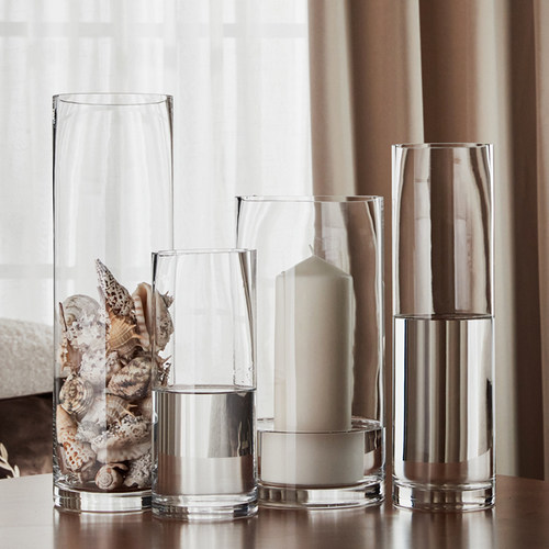 直筒富贵竹婚庆路引包邮水晶花瓶