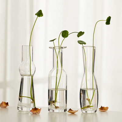 创意北欧小小迷你花瓶玻璃透明花器桌面阳台水培插花工艺品摆设 虎窝淘
