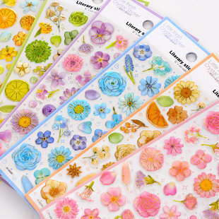花朵水果立体3d烫金水晶烫金贴纸儿童女孩宝宝水杯手账装 饰粘贴画