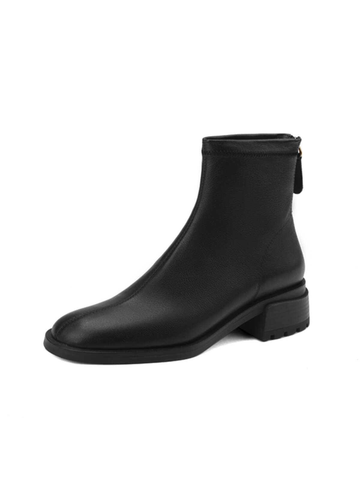 FALL|WINTER 2024 NEW SIMPLE COMMUTER BOOTIES WOMENS LOW HEEL BLOCK HEEL BOOTS LEATHER SKINNY SINGLE BOOTS