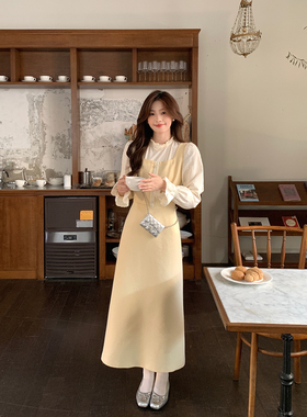 Even一雯【香氛美人】韩系高智感小香风连衣裙女秋冬假两件长裙子