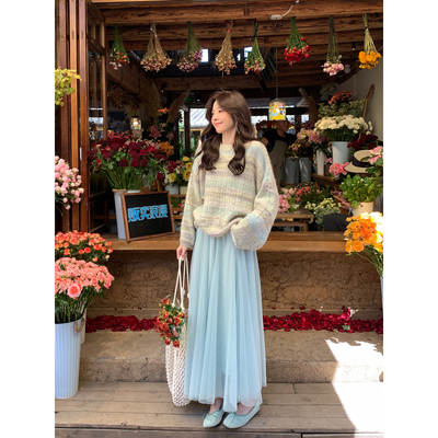 Even一雯【百分甜茶】韩系高智慵懒感甜美温柔软糯不扎肤宽松毛衣