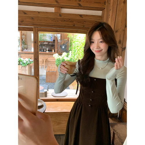 Even一雯【清秋雨色】韩系高智简约半高领柔软舒适可叠搭内搭T恤