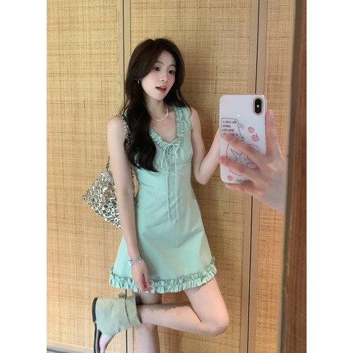 韩系无袖连衣裙女夏季