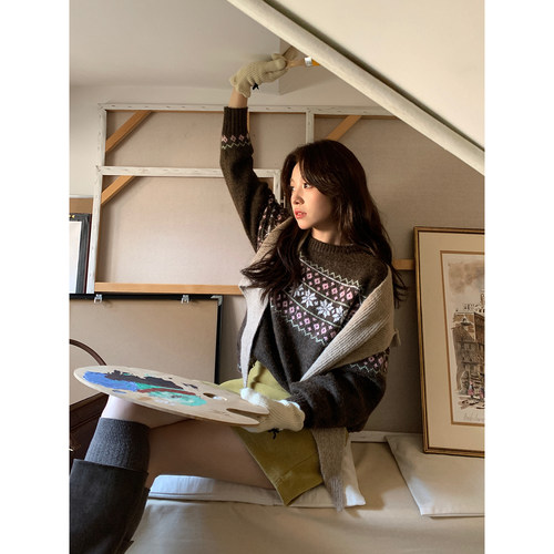 Even一雯【绒绒仙踪】韩系高智含羊毛秋冬温柔费尔岛百搭休闲毛衣