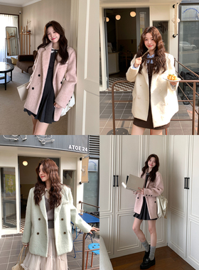Even一雯【韩剧女一】韩系高智感秋冬含羊毛厚款精致毛呢西装外套