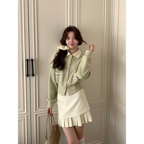 Even一雯【蜜瓜雪酪】韩系高智感秋冬内里加绒温柔气质上衣外套