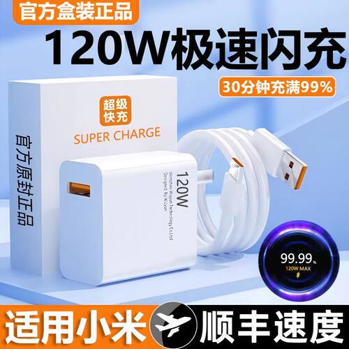 120W极速闪充头适用小米电器4/3P
