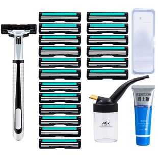 刀架 须刨剃毛刀片老式 剃须刀 刮胡刀双层手动胡子2层刀片通用原装