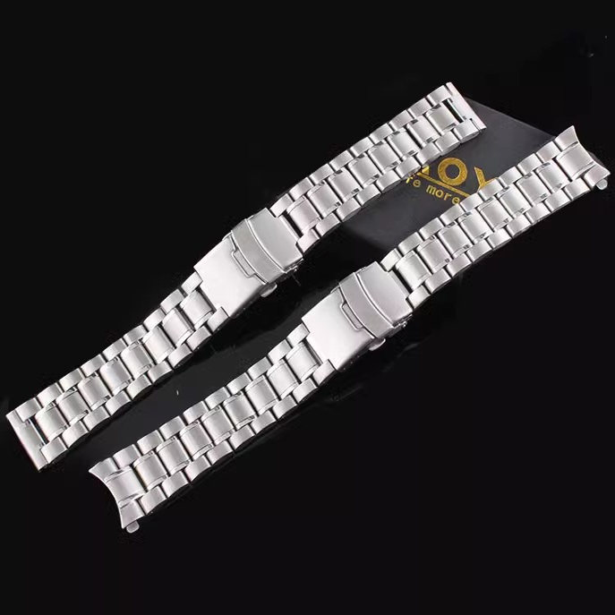 适配卡西欧手表MTP-1275 1315 1291 1215表带实心不锈钢带弧口