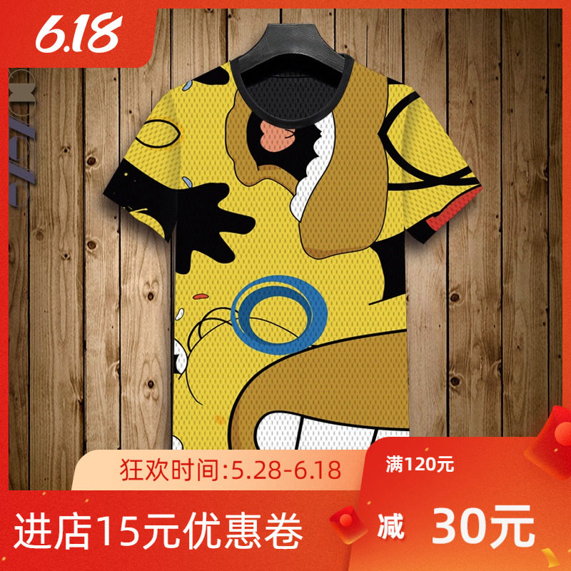 Qoqozozo2020新品辛普森t恤短袖 全印花服饰圆领男短袖潮T