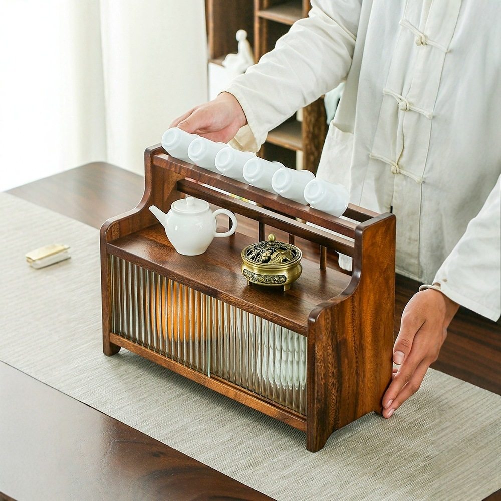 南美胡桃木长虹沥水推拉横柜 家居茶具杂物实木收纳柜 瓷器展示柜,餐饮具,茶道/零配,淘宝优惠券,粉丝福利购,淘宝优惠卷