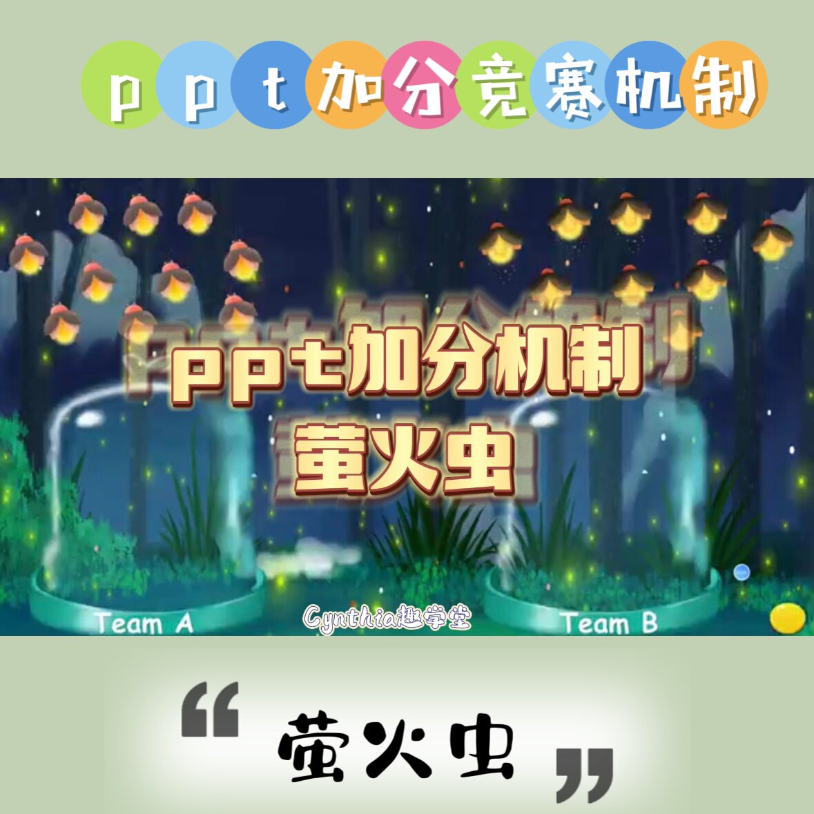 创新ppt分组加分竞赛机制课堂奖励机制萤火虫