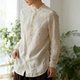 女休闲衬衣小众显瘦百搭文艺女士白色亚麻衬衫 全亚麻长袖 春夏季