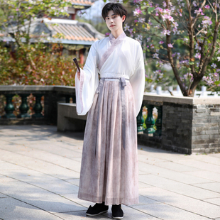 2024龙年新年魏晋风汉服马面裙男装武侠中国风风度翩翩公子哥套装