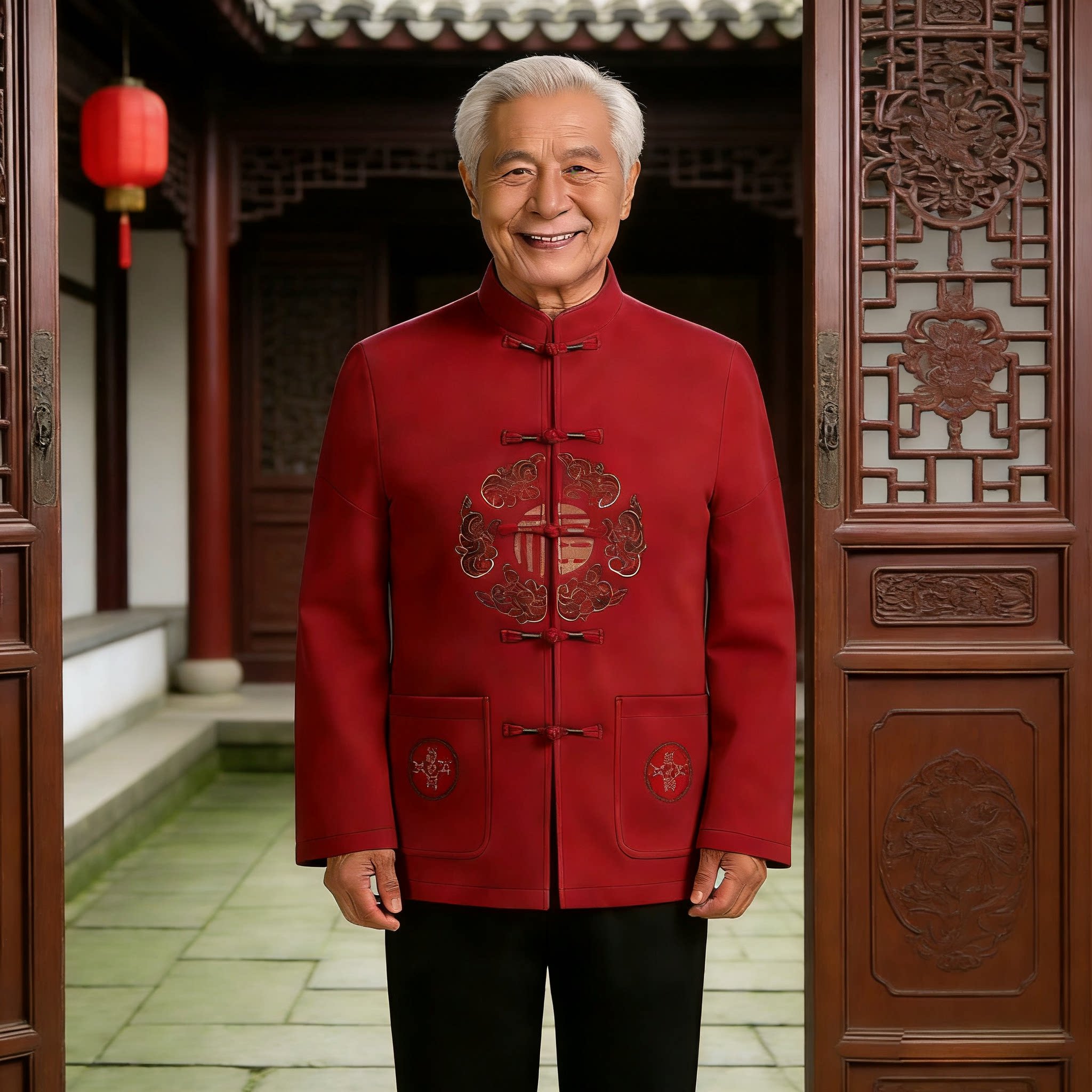 唐装男中国风套装中老年爸爸冬装加绒保暖老年人生日过寿过年衣服