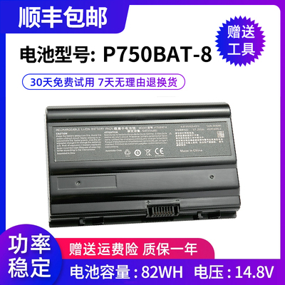全新适用未来人类X599 X799 蓝天P770ZM P750BAT-8 P751ZM 电池
