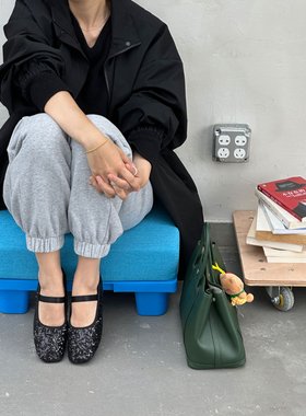 BUBBLE HANDMADE  全珠片方头套脚芭蕾舞单鞋女