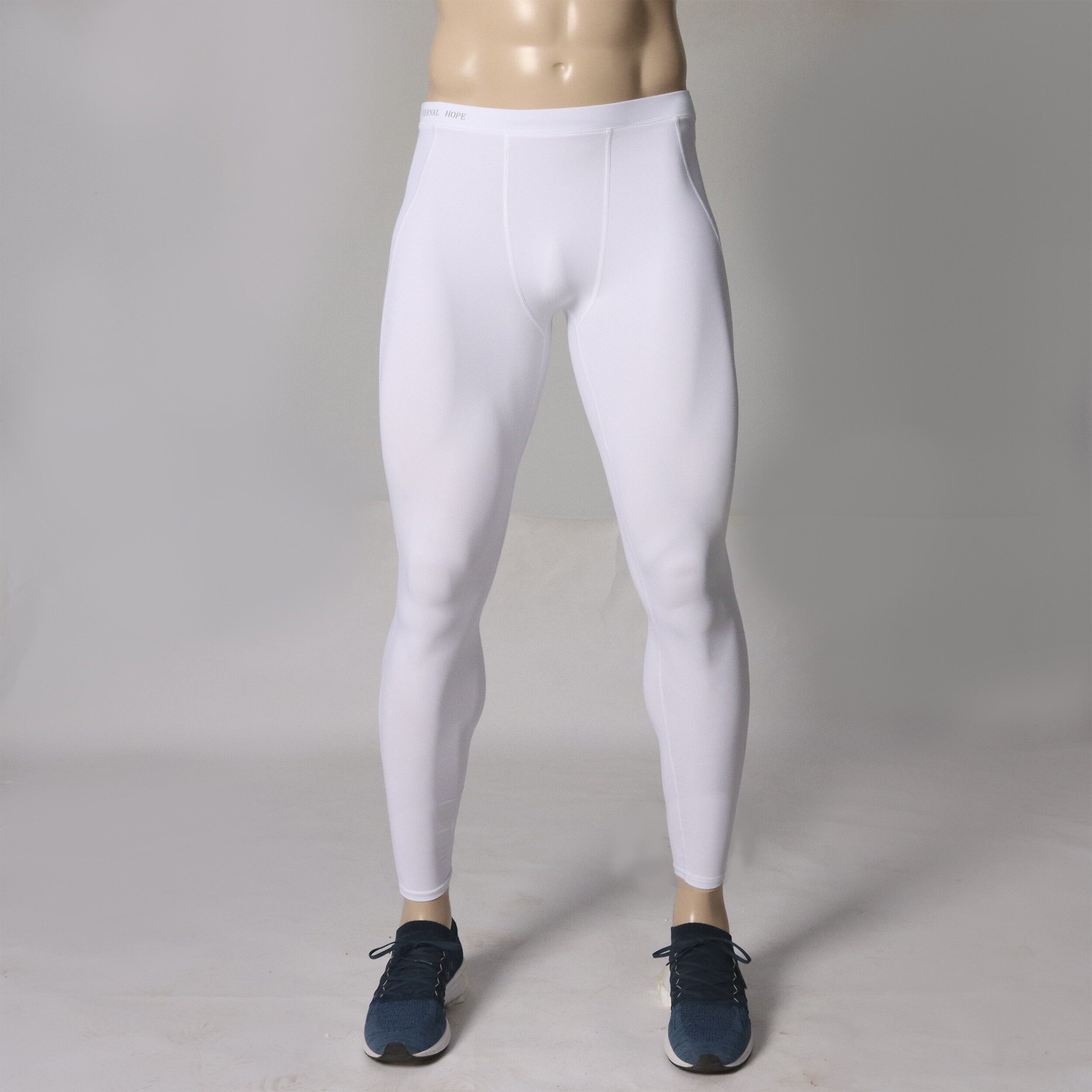 加绒提臀瑜伽裤男白色篮球训练裤