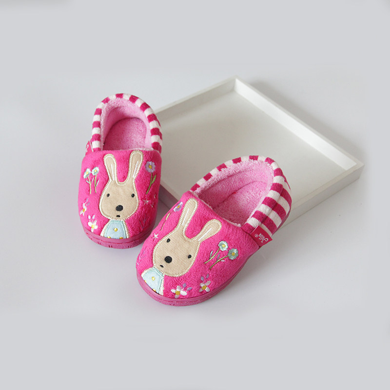 Pantoufles enfants en suède pour hiver - semelle plastique - Ref 1008465 Image 3