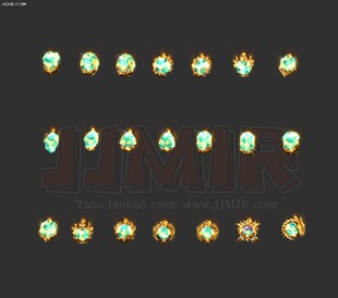 传奇宝石素材 高清进阶宝石 特殊四格龙魂神石 传奇首饰素材 21组
