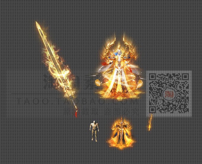 传奇装备 单职业妖杀神器 男衣服武器 剑甲特效套装素材 TZ1164-1