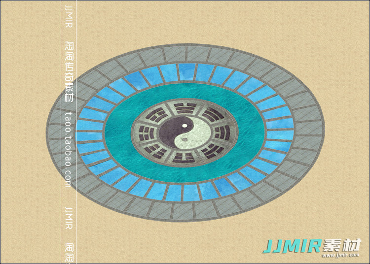 传奇地图素材 八卦棋盘地图 副本活动 动态高清独立地砖-HD303
