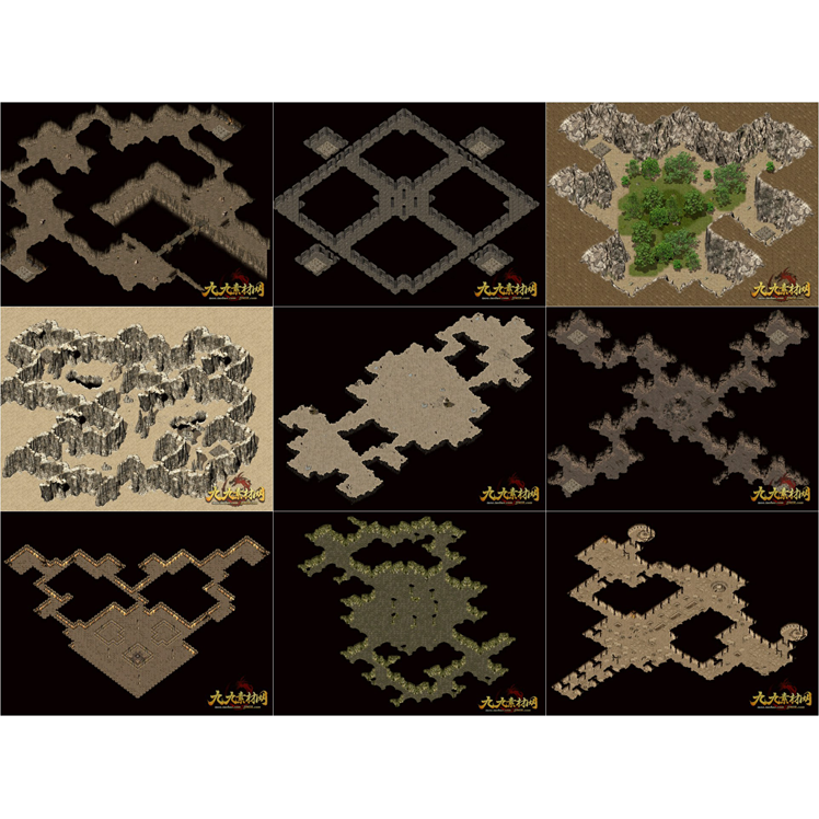 传奇地图素材 韩服系列 副本活动1-10层 独立真地砖套图 HG192