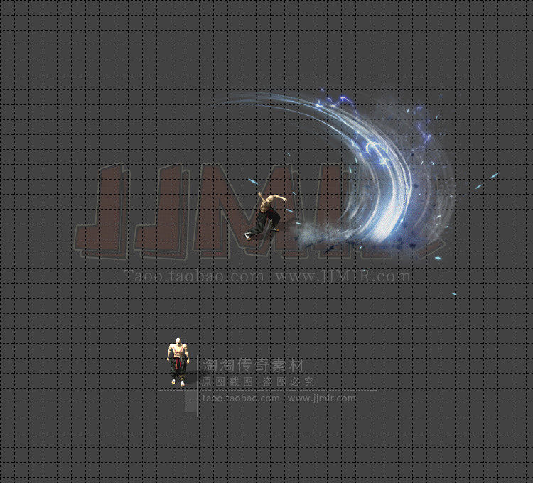 传奇技能素材 雷霆辟地斩 刺杀剑法 8方向 战士技能特效素材